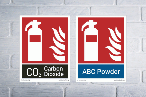 Τύποι πυροσβεστήρων: Διοξειδίου του άνθρακα και Ξηρής σκόνης